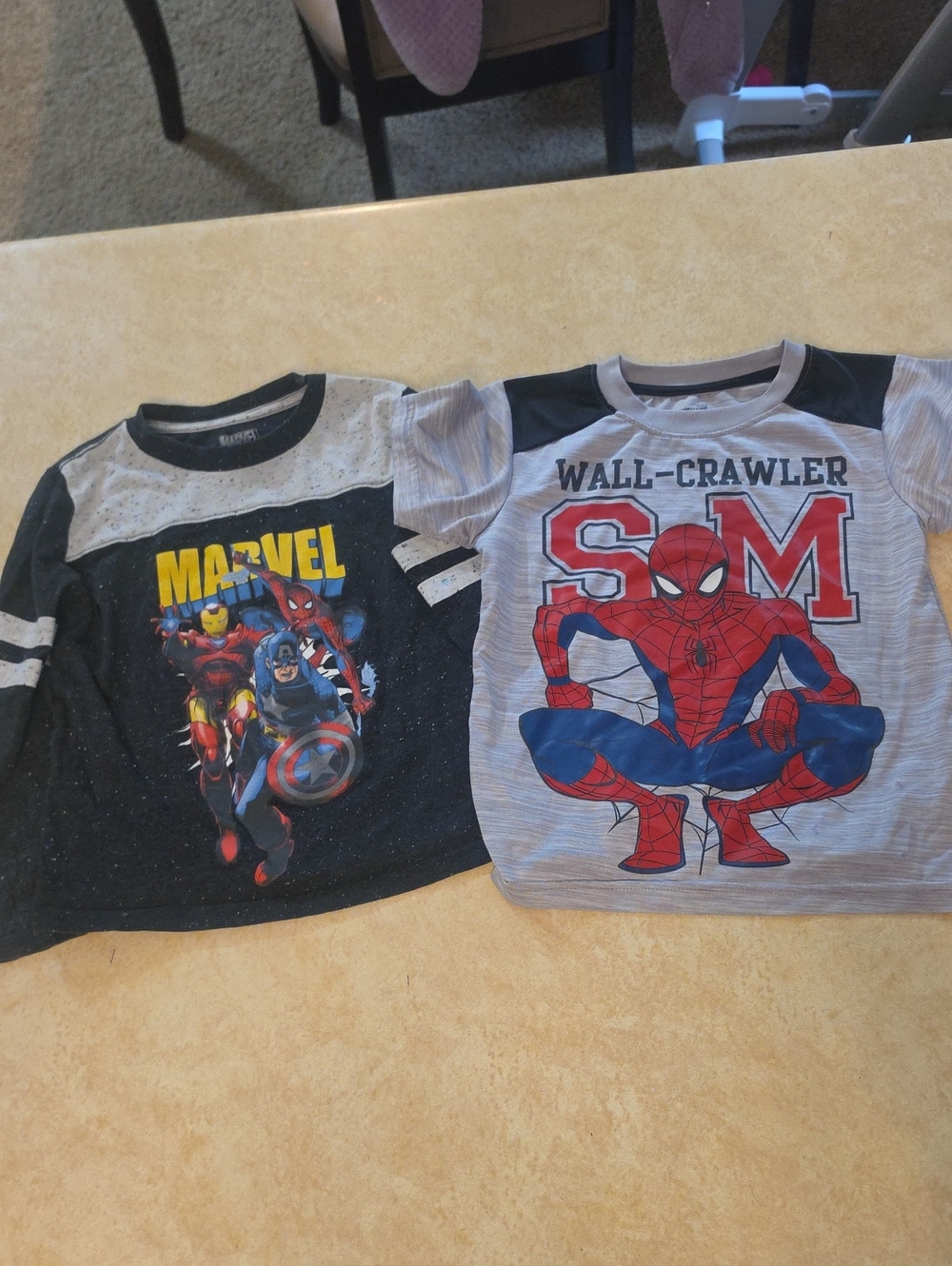 Marvel & Spider-Man Kids Graphic Tee Set - Black & Light Gray